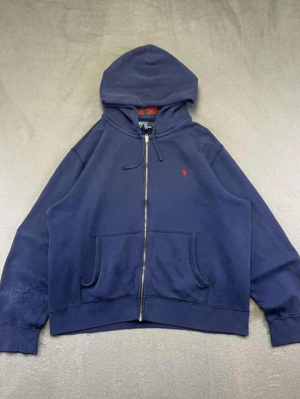 Vintage Polo by Ralph Lauren Red Plaid-Lined Zip-up